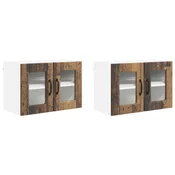 Vidaxl Stenski stekleni omarica PORTO 2 szt. Star les 60 x 31 x 40 cm