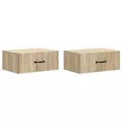 vidaXL Stenski nočni omarici 2 pcs Sonoma hrast 49 x 34,5 x 20 cm