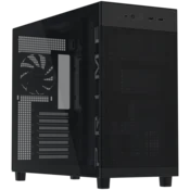 ASUS Prime AP303 TG ATX računalniško ohišje, kaljeno steklo, 120mm ventilator, črno - 90DC00V0-B39010