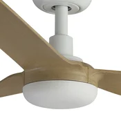 FARO BARCELONA Stropni ventilator Punt M, DC, bela/svetli les - Dnevna soba/jedilnica - Sodobni - bela, svetel les - Kovina