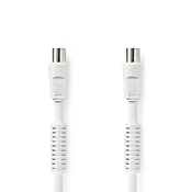 Nedis Koaksialni kabel | IEC (koaksialni) moški | IEC (koaksialni) ženski | Ponikljano | 120 dB | 75 ohmov | Štirje ščiti | 5,00 m | Okrogla | PVC | Bela | Oznaka