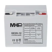 MHPower GE20-12 Gel baterija 12V/20Ah, terminal T1 - M5, globok cikel