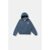 Djecja dukserica Levis DENIM HOODIE s kapuljacom, bez uzorka, 4EN961