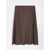 Sinsay - Midi suknja sa prorezom sa viskozom i dodatkom lana Plus size - prašnjava braon
