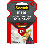 Ljepljiva traka, dvostrana, izuzetno jaka, 19 mm x 1,8 m, 3M SCOTCH Extreme Interior 7100263859