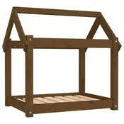 Vidaxl Pasja postelja medeno rjava 71x55x70 cm trdna borovina