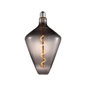 Lucande LED-žarnica, oblika trebuha, E27 4W, dimna, O 15 cm, 1800K - sivo-dimno - Steklo