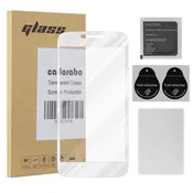 Cadorabo CADORABO Motorola MOTO G4 PLAY - Zaščitna folija za transparentna z belo - Zaščitno steklo s kaljenim zaslonom s trdoto 9H in 3D dotikom, (20564835)