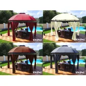 Gazebo zunanji luksuzni paviljon LED 350cm