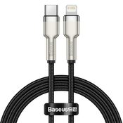 Kovinski kabel ChargeWave USB-C v Lightning s PD20W podporo - 2 m - jet black