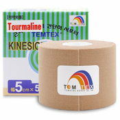 Temtex Tape Tourmaline elasticna traka za mišice i zglobove boja Beige 1 kom