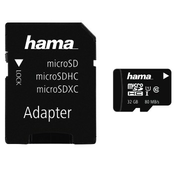 HAMA microSDHC 32GB Class 10 UHS-I 80MB/s + adapter/mobilni telefon