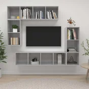 4-dijelni set TV ormarica siva boja betona drveni