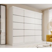 Garderobna omara z drsnimi vrati Andy - 250 cm - bela