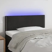 Vidaxl vidaXL Vzglavje postelje z LED diodo črno 100x5x78/88 cm žamet