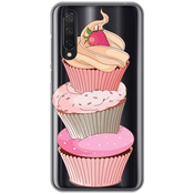 Ovitek Print za Xiaomi Mi 9 Lite/CC9 My Print Cover, Sweets Overload, roza in prozorna