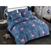Posteljina od mikrovlakana PINK FLAMINGOS plava Dimenzije posteljine: 2 kom 70 x 80 cm | 200 x 220 cm