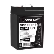 Green Cell Cube AGM VRLA IP54 6V 4Ah akumulator bez održavanja za alarmne sustave, blagajne, igračke