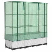Vidaxl Visoka greda s prevleko za rastlinjak videz ratana 120x40x138cm