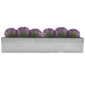 Povišena vrtna gredica od pocincanog celika 400x80x45 cm siva