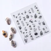 3D nalepke za nohte s samolepilnimi konveksnimi vzorci CHINA PANDA BAMBUS