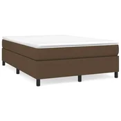 Vidaxl Posteljni okvir z vzmetmi temno rjav 140x200 cm tkanina