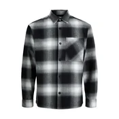 JACK & JONES Srajca JJEJACKSON siva / antracit / bela