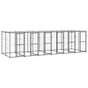 Vanjski kavez za pse s krovom celicni 14,52 m2