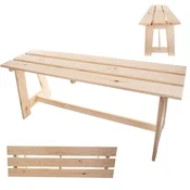KADAX Lesena vrtna klop brez naslonjala, 119 cm, masivna klop za teraso