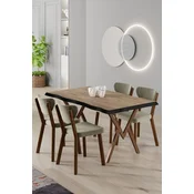 Hanah Home Trpezarijski set, 5 komada, Svetlozeleni