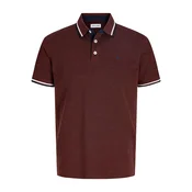 JACK & JONES Majica JJPaulos mornarska / temno rdeča / bela