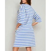 Resti Womens striped oversize midi dress