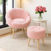 ATELIER DEL SOFA Fotelja i tabure Lida Pink