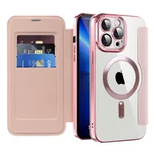 Etui SmartMag Book z Magsafe tehnologijo in RFID denarnico za iPhone 13 Pro Max - pink