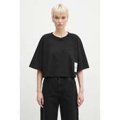Bombažna kratka majica Fiorucci Logo Label Cropped Padded