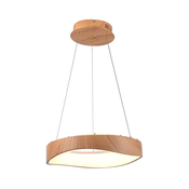 LED luster na sajli LED/18W/230V 3000K precnik 40 cm braon