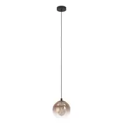 Eglo 901923 - Luster na sajli ARISCANI 1xE27/60W/230V crna/bež/zadimljena