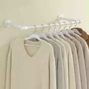 Songmics Stenski obešalnik za oblačila 30x84x7 cm bel