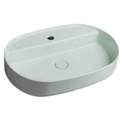 INFINITY OVAL Pultni umivalnik, 60x40 cm, zelena Mint - Zelena - 60x12x40 cm - Isvea - INFINITY - 24 - Keramika - Ovalni/elipsasti - 600 - 120 - 400 - 14