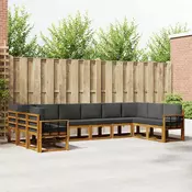 Set vanjskih sofa 10 kom. Prirodna i antracit