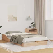 Krevetna konstrukcija Smeđa 75 x 190 cm Čvrsto borovo drvo Bež