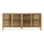 Vitrina v hrastovem dekorju v naravni barvi 180x80x40 cm Ceci – MOME