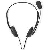 NEDIS slušalke CHST100BK/ žične slušalke + mikrofon/ 2x 3,5 mm jack/ kabel 2 m/ črn