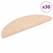 Prostirke za stepenice, samoljepljive, 30 kom 56x17x3 cm, svijetlosmede, poluokrugle