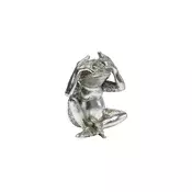 Sigma Dekorativna figura Žaba LH-140, 15 cm, Srebrne boje