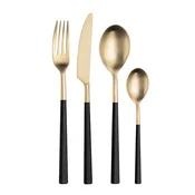 Pintinox set jedilnega pribora Hive Black & Honey 24 kosov, kovan, darilno pakiranje