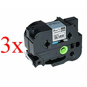 Komplet Brother TZe-M961/TZ-M961/PT/P-Touch 36mm kompatibilni trakovi (3) - črn izpis/mat srebrn trak