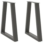 Noge za blagovaonski stol V-oblika 2 kom antracit 50x(72-73,3) cm celik