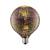 LED-žarnica Lucande E27, premer 12,5 cm, 4 W, 3D ognjemet - dimno siva, zlata - Steklo