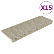 Vidaxl Samolepilne preproge za stopnice sisal 15 kosov 65x25 cm